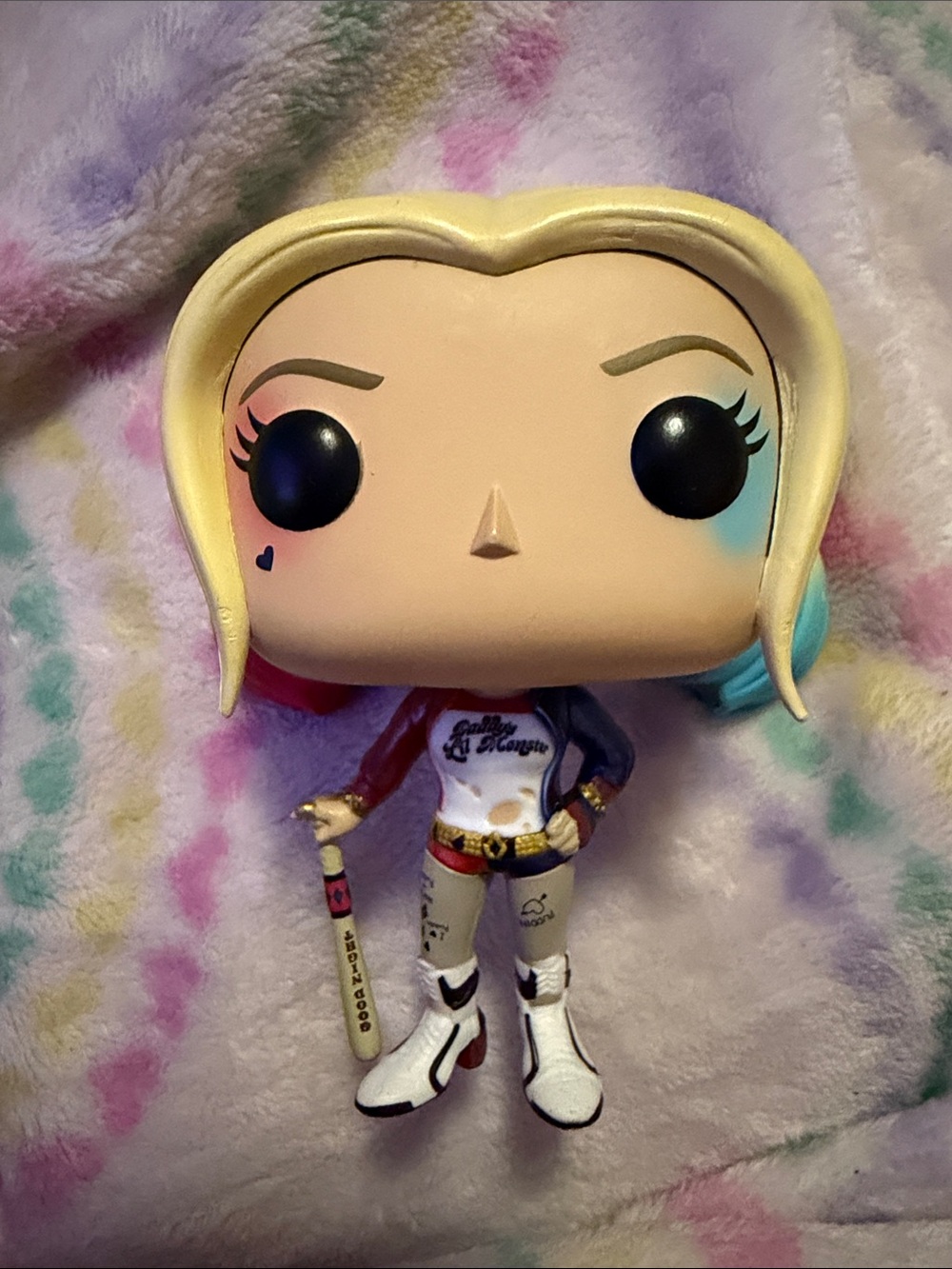 Funko Harley Quinn Pop! Blonde with Pink & Blue Tips